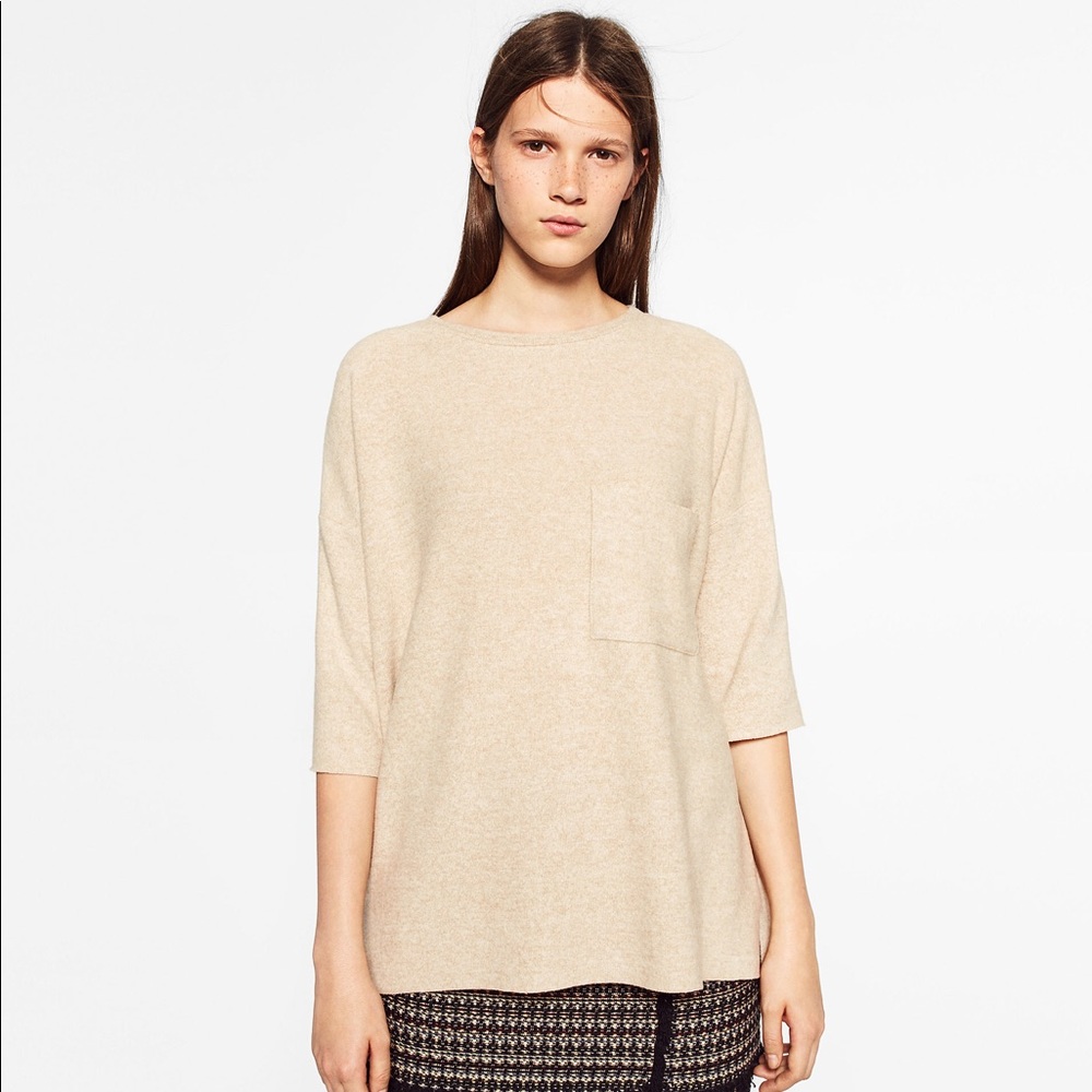 Zara Brushed Knit T-Shirt